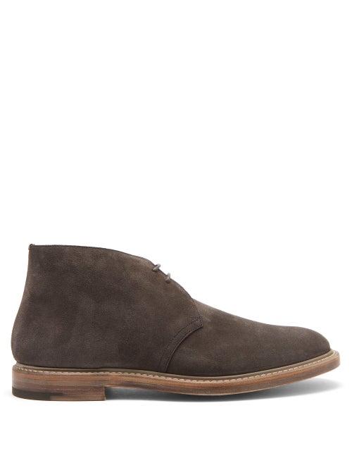 Matchesfashion.com O'keeffe - Link Suede Desert Boots - Mens - Charcoal