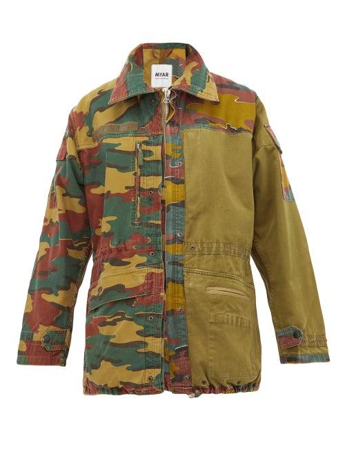 Matchesfashion.com Myar - Camouflage Print Cotton Blend Jacket - Womens - Camouflage