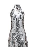 Matchesfashion.com Galvan - Gemma Sequinned Chiffon Dress - Womens - Silver