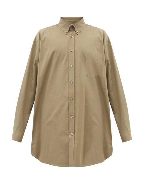 Matchesfashion.com Maison Margiela - Oversized Cotton-poplin Shirt - Mens - Khaki