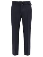 Matchesfashion.com Officine Gnrale - Paul Belted Wool-fresco Trousers - Mens - Navy
