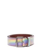 Matchesfashion.com Vetements - Logo Print Rainbow Leather Belt - Mens - Rainbow