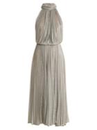 Maria Lucia Hohan Ballari Pleated Halterneck Mesh Dress