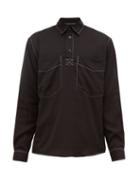 Matchesfashion.com Schnayderman's - Contrast Stitched Poplin Shirt - Mens - Black