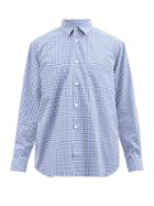 Comme Des Garons Shirt - Forever Checked Cotton Poplin Shirt - Mens - Navy White