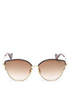 Matchesfashion.com Loewe - Cat-eye Metal Sunglasses - Womens - Brown