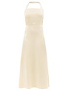 Albus Lumen - Plasido Halterneck Silk-satin Midi Dress - Womens - Cream