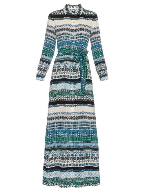 Diane Von Furstenberg Amina Silk-blend Maxi Shirtdress