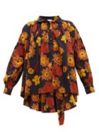 Matchesfashion.com Dodo Bar Or - Vyan Floral Print Cotton Top - Womens - Black Print