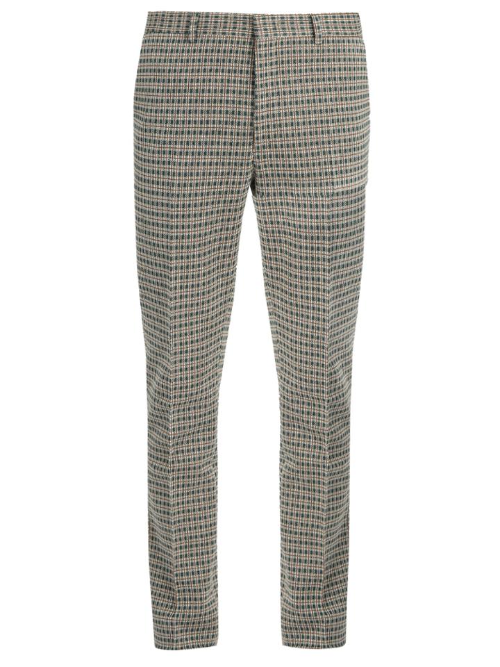 Fendi Slim-fit Tartan-checked Cotton-blend Trousers