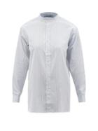 Charvet - Striped Cotton-poplin Pyjama Shirt - Womens - Grey Stripe