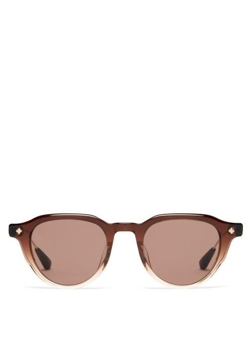 Matchesfashion.com Lunetterie Generale - Enfant Terrible Round Gradient-acetate Sunglasses - Mens - Brown