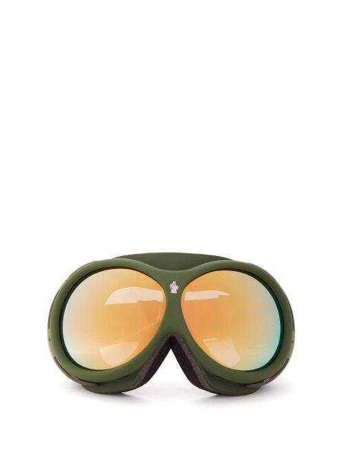 Matchesfashion.com Moncler - Logo-jacquard Strap Camouflage Ski Goggles - Womens - Khaki