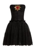 Matchesfashion.com Dolce & Gabbana - Strapless Tulle Mini Dress - Womens - Black