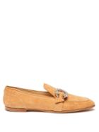 Ladies Shoes Jimmy Choo - Mani Crystal-embellished Suede Loafers - Womens - Beige
