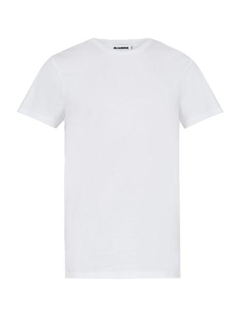 Matchesfashion.com Jil Sander - Crew Neck Cotton Blend T Shirt - Mens - White