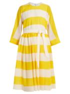 Maison Rabih Kayrouz Etamine Dropped-waist Striped Wool Dress