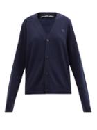 Acne Studios - Face-patch Wool Cardigan - Womens - Navy