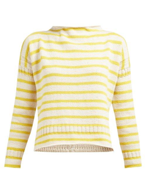 Matchesfashion.com La Fetiche - Patti Striped Wool Sweater - Womens - Yellow Stripe