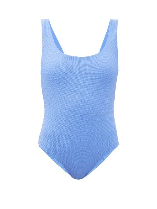 Matchesfashion.com Cossie + Co - The Poppy Scoop-neck Swimsuit - Womens - Blue