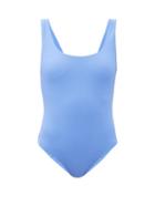 Matchesfashion.com Cossie + Co - The Poppy Scoop-neck Swimsuit - Womens - Blue