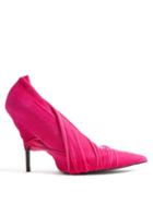 Matchesfashion.com Balenciaga - Draped Velvet Point Toe Pumps - Womens - Pink