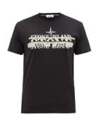 Stone Island - Mashed Logo-print Cotton-jersey T-shirt - Mens - Black