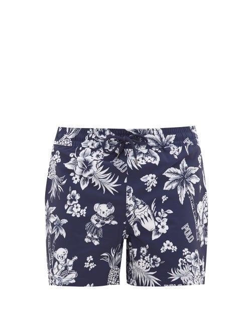 Matchesfashion.com Polo Ralph Lauren - Hawaiian-print Swim Shorts - Mens - Navy Multi