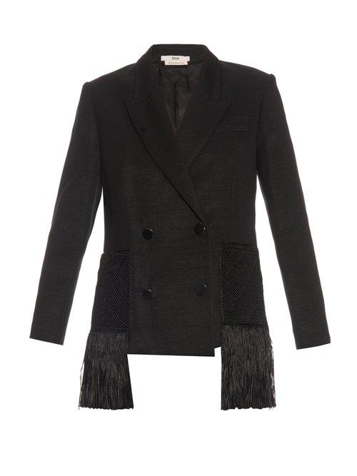 Matchesfashion.com Edun - Wool Twill Fringed Blazer - Womens - Black