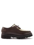 Grenson - Bennett Shearling And Leather Derby Shoes - Mens - Brown
