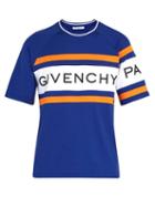 Matchesfashion.com Givenchy - Logo Embroidered Cotton T Shirt - Mens - Blue