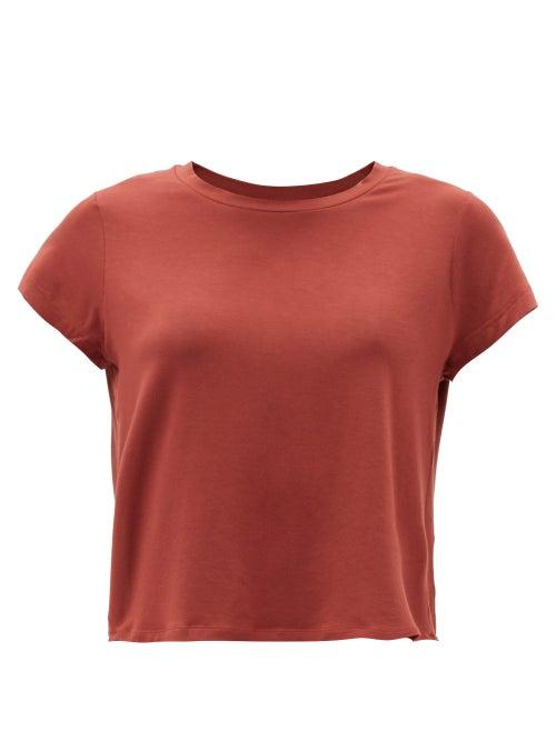 Matchesfashion.com Vaara - Nadia Cropped-hem T-shirt - Womens - Brown