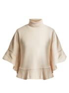 See By Chloé Ruffle-trimmed Roll-neck Cotton Top