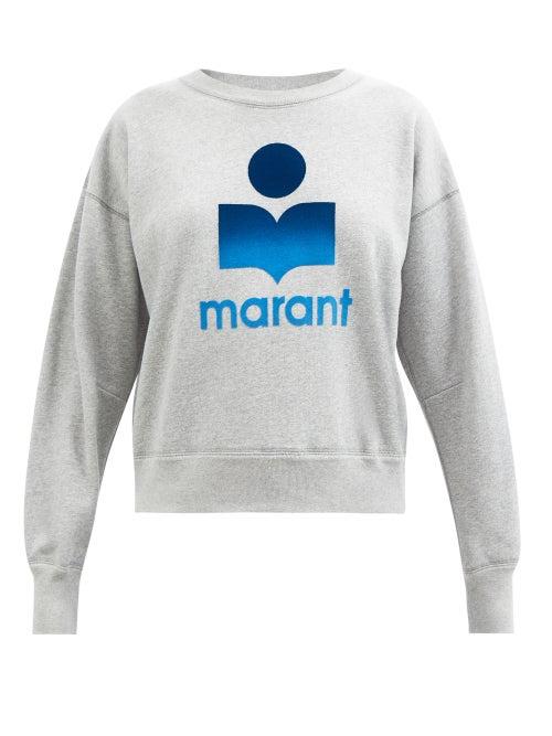 Isabel Marant Toile - Moby Logo-print Jersey Sweatshirt - Womens - Grey