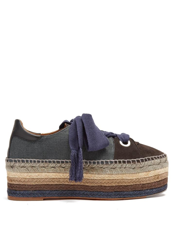 Chloé Qai Lace-up Platform Espadrilles