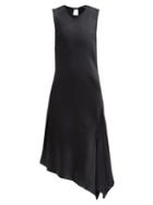 Matchesfashion.com Ann Demeulemeester - Asymmetric-hem Open-back Satin Dress - Womens - Black