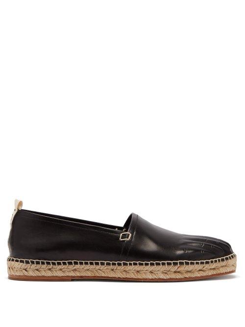 Matchesfashion.com Loewe - Embossed Leather Espadrilles - Mens - Black