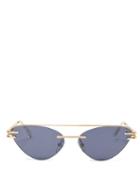 Matchesfashion.com Le Specs - The Coupe Cat Eye Metal Sunglasses - Womens - Black