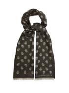 Matchesfashion.com Alexander Mcqueen - Skull Jacquard Wool Blend Scarf - Mens - Black Multi