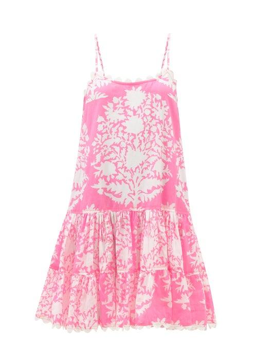 Juliet Dunn - Palladio Floral-print Cotton Dress - Womens - Pink Print
