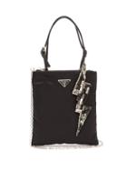 Matchesfashion.com Prada - Lightning Bolt Nylon Cross Body Bag - Womens - Black Multi