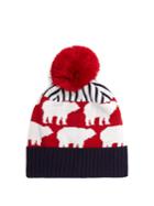 Perfect Moment Play Bear-intarsia Wool-blend Beanie Hat