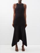 The Row - Olinda Asymmetric-hem Jersey Sleeveless Dress - Womens - Black