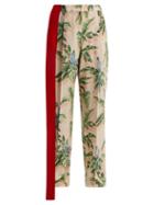Matchesfashion.com Stella Mccartney - Palm Print Silk Trousers - Womens - Pink Print