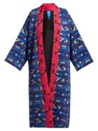 Matchesfashion.com Rianna + Nina - Greek Print Neoprene Kimono Jacket - Womens - Navy Multi
