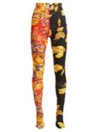 Richard Quinn Contrast-panel Floral-print Leggings