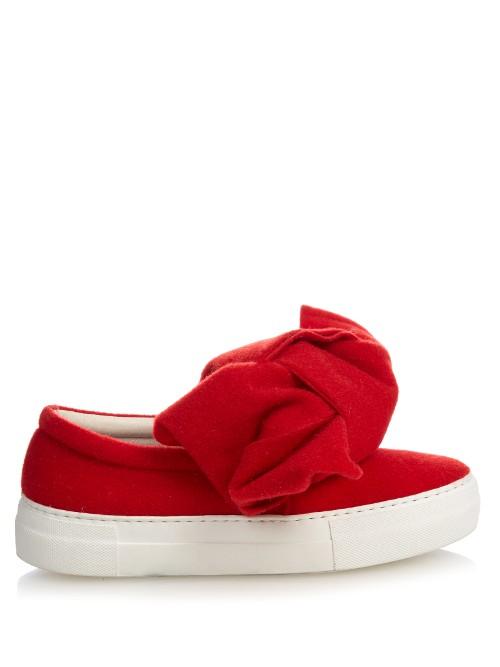 Joshua Sanders Felt Bow Slip-on Platform Trainers