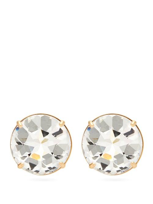 Matchesfashion.com Miu Miu - Large Crystal Clip Earrings - Womens - Crystal