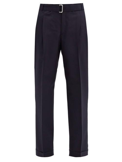 Matchesfashion.com Officine Gnrale - Pierre Pleated Wool-twill Straight-leg Trousers - Womens - Navy