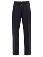 Matchesfashion.com Officine Gnrale - Pierre Pleated Wool-twill Straight-leg Trousers - Womens - Navy